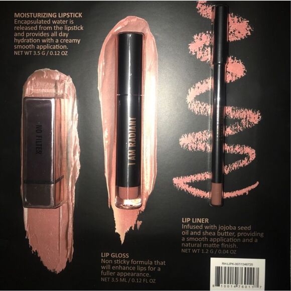 Real Her Take On The World 3PC Gift Set Nude Brown Lip Kit Liner Gloss Lipstick - Picture 2 of 7